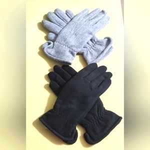 Grandoe Ladies Fleece & Polartec Gray & Black Gloves